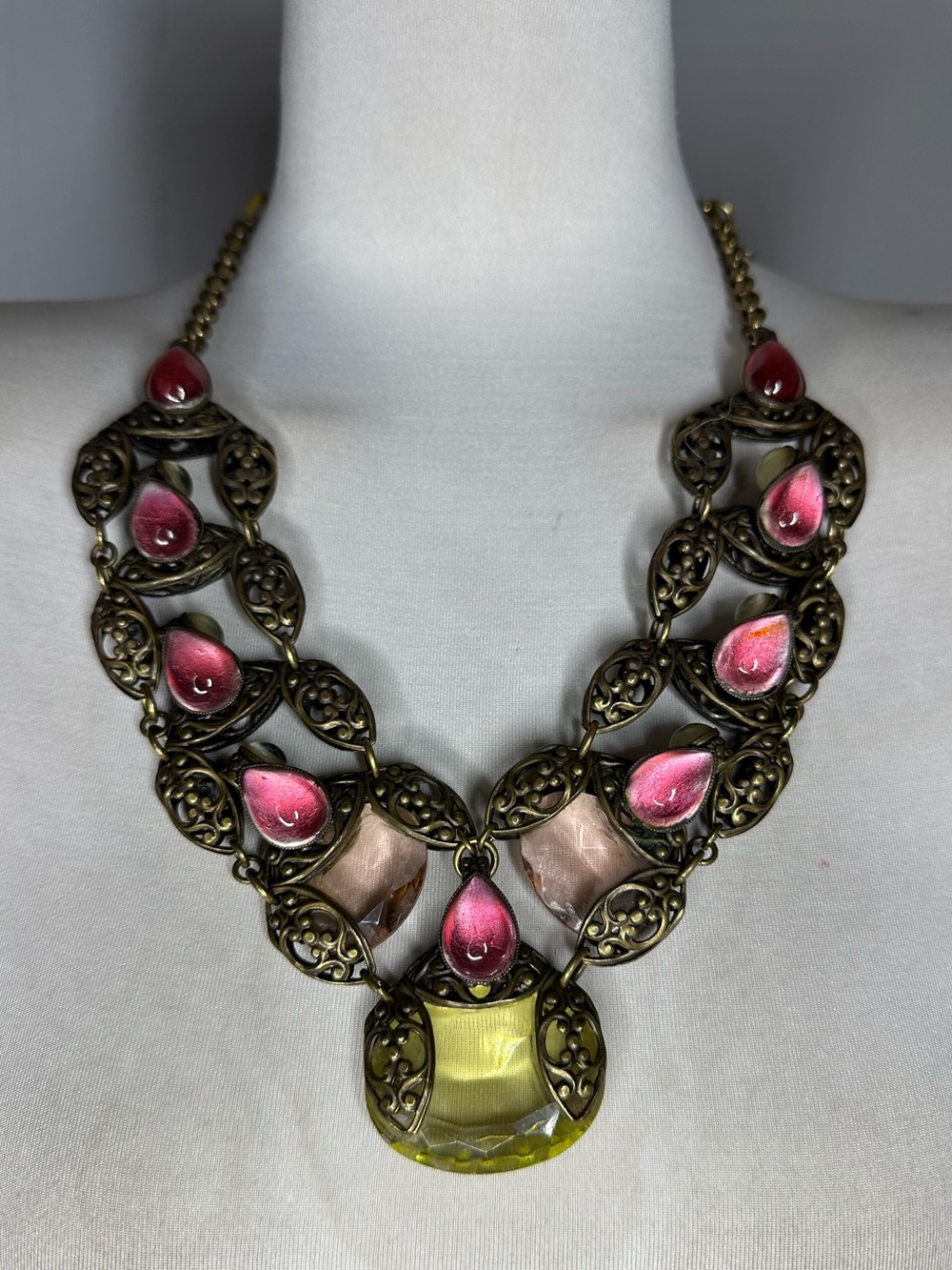 Vintage Rare Jean Louis Blin Paris Deco Inspired Statement Necklace